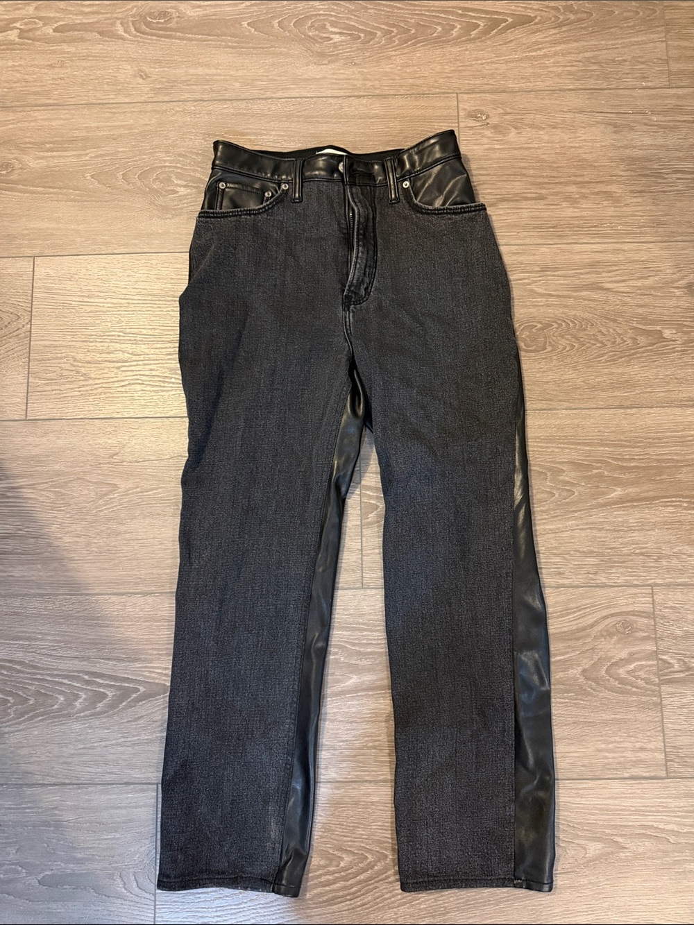 Abercrombie & Fitch Black Two-Tone Straight Jeans